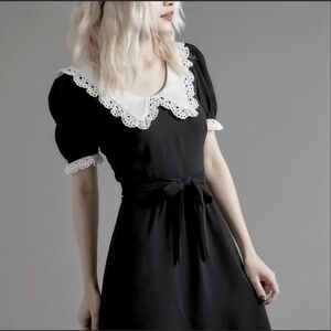 Dollskill babydoll dress with white lace collar